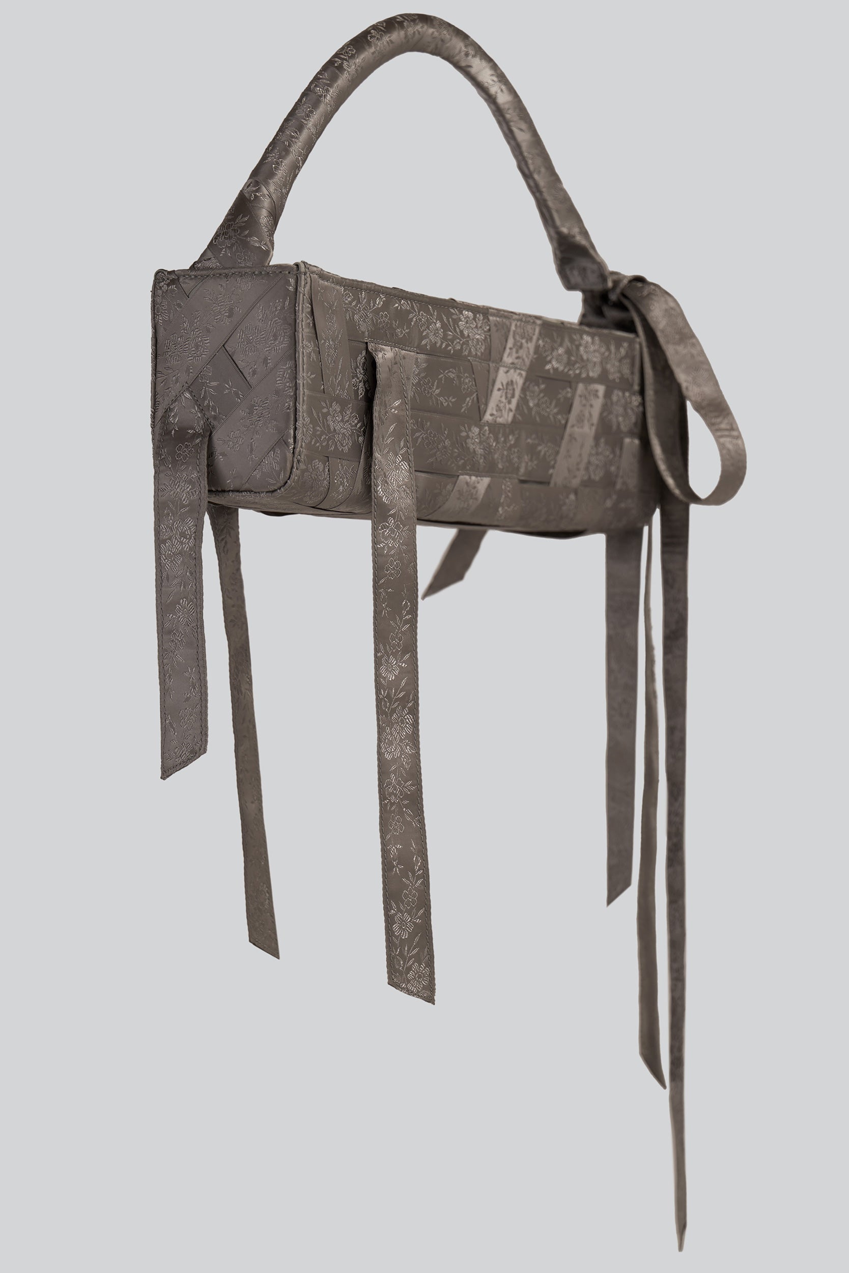RIBBON BAG IN FLORAL GRAY